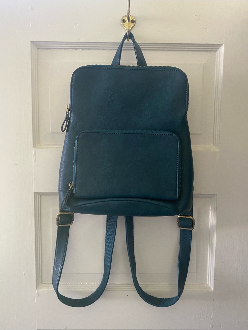 Women's Teal Leather Backpack
